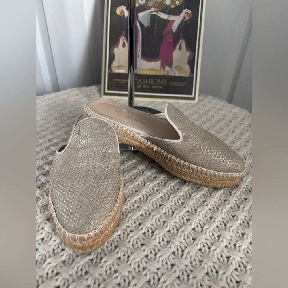 Kaanas Metallic Espadrille Slip Ons